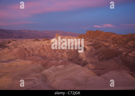 View over Zabriski point in Death Valley, CA Stock Photo