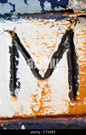 A found letter, part of an entire alphabet. Please see my portfolio for the complete series. Stock Photo