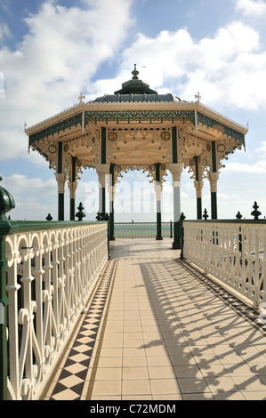 The recently renovated Victorian Brighton Bandstand (Birdcage), Brighton seafront, East Sussex, UK Stock Photo