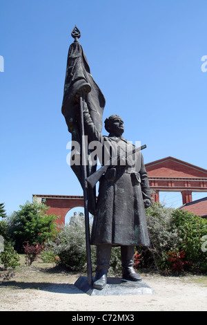 Old Soviet era statue in Memento Park near Budapest. Hungary Stock Photo