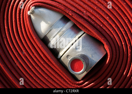 Clean fire hose abstract Stock Photo