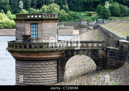 Ladybower Reservoir in the Derwent Valley Derbyshire with Low water levels Stock Photo