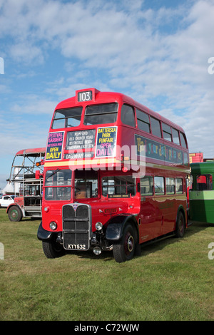London Transport classic red RT and RM Routemaster double deck buses in ...