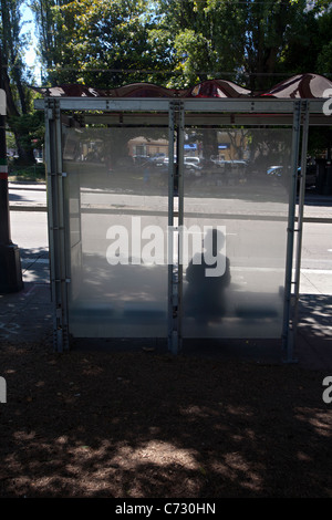 bus stop in san francisco Stock Photo