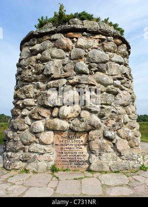 Memorial Cairn on the Battlefield at Culloden, near Inverness, Highland, Scotland, UK Stock Photo