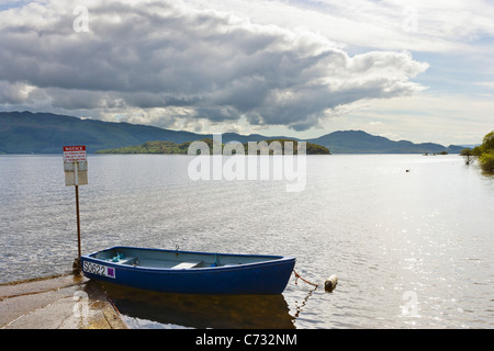 View over the loch from Luss on the west bank of Loch Lomond, Argyll and Bute, Scotland, UK Stock Photo