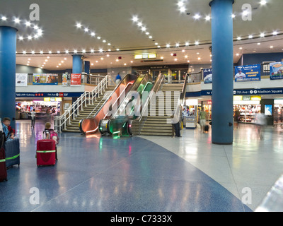 Information Lobby, Amtrak and NJ Transit Entryway Pennsylvania Station, NYC Stock Photo