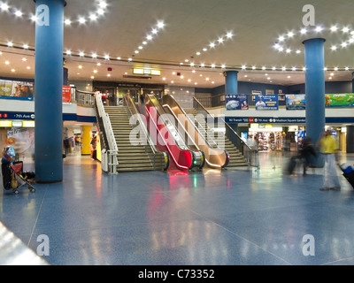 Information Lobby, Amtrak and NJ Transit Entryway Pennsylvania Station, NYC Stock Photo