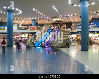 Information Lobby, Amtrak and NJ Transit Entryway Pennsylvania Station, NYC Stock Photo