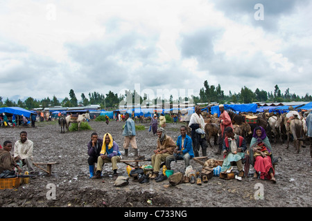 Traditional market, Adaba, Bale plateau, Ethiopia Stock Photo