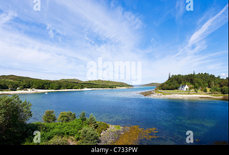 View from the bridge over the River Morar on the A830 'Road to the Isles' near to Mallaig, Scottish Highlands, Scotland Stock Photo