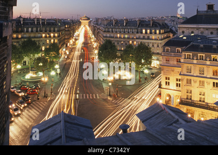 View from Hotel du Louvre onto the Opera Garnier in the evening, Place Andre Malraux, 1. Arrondissement, Paris, France, Europe