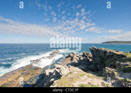 Coastline at the Robberg Nature Reserve in South Africa. Stock Photo