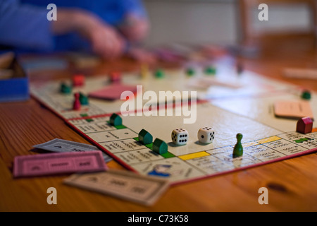 Monopoly board game, German version, detail, blurred, play money, Germany