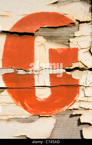 A found letter, part of an entire alphabet. Please see my portfolio for the complete series. Stock Photo