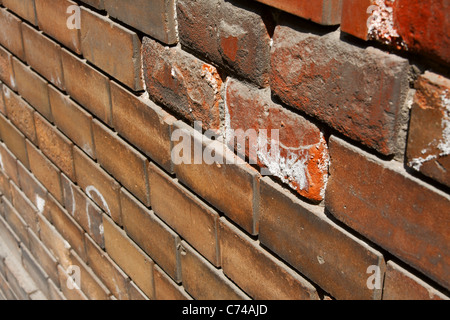 Simple brick wall closeup at an angle Stock Photo