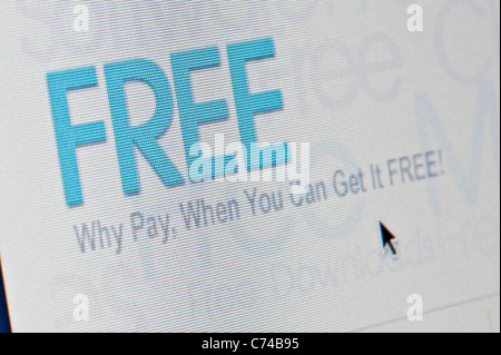 Close up of the Free logo as seen on its website. (Editorial use only: ­print, TV, e-book and editorial website). Stock Photo