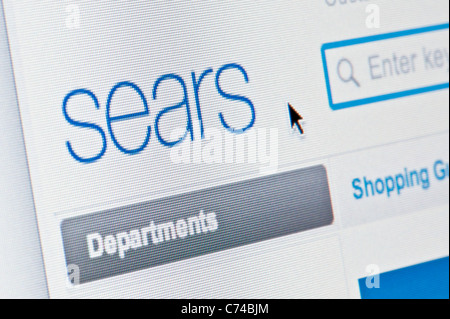 Close up of the Sears logo as seen on its website. (Editorial use only: print, TV, e-book and editorial website). Stock Photo