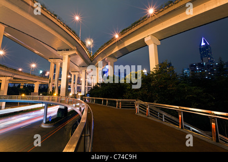 Road bridges in Central Shanghai, Shanghai, China Stock Photo