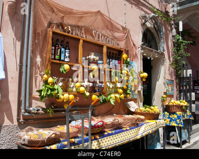 Lemon shop at old town of Monterosso al Mare, Cinque Terre, Unesco World Heritage site, Liguria di Levante, Italy, Mediterranean sea, Europe Stock Photo