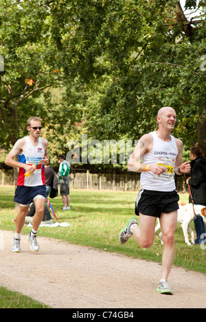 Participants in a charity marathon - Robin Hood Marathon Nottingham England UK Stock Photo