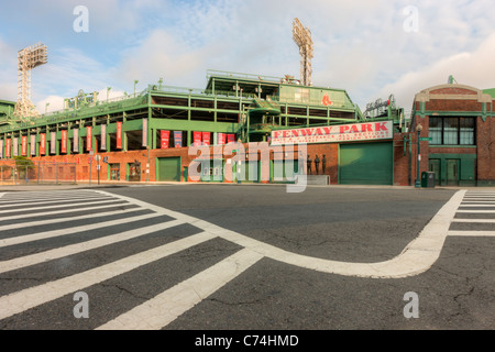 A view of historic Fenway Park in Boston, Massachusetts from just outside Gate B.