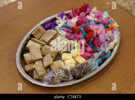 Views of food from a buffet in a five star hotel. Stock Photo