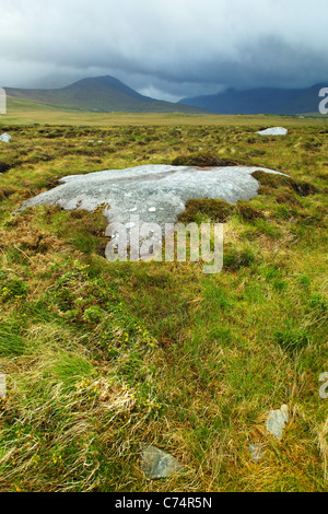 Stormy weather over Connemara countrside, Doolough Valley, County Mayo, Republic of Ireland Stock Photo