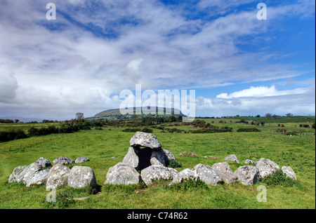 Stone ring and megalithic tomb, Carrowmore Megalithic Cemetery, County Sligo, Republic of Ireland, Europe Stock Photo