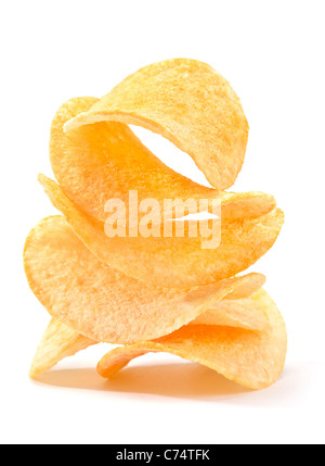 Prepared potato chips snack closeup view Stock Photo