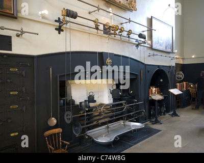 The kitchen range at Holkham Hall Norfolk, home of Lord Coke Earl of Leicester Stock Photo