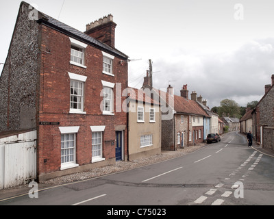 Historic houses in Knight Street Little Walsingham Norfolk UK Stock Photo