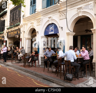 People drinking at Harry's Bar, Boat Quay Singapore Asia Stock Photo