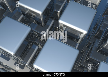 3d illustration of abstract cubes Stock Photo