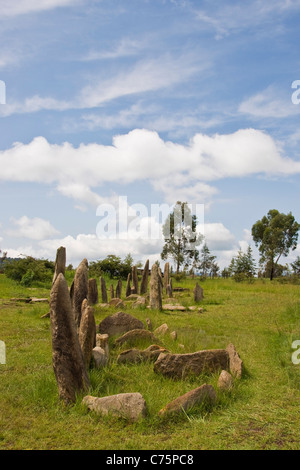 Menhir, Archaeological site, Tiya, Ethiopia Stock Photo