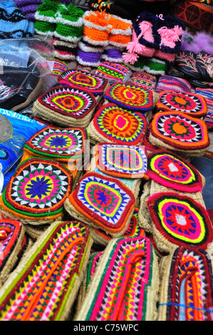 Souvenir shop on the quiet main street in Manikaran Stock Photo