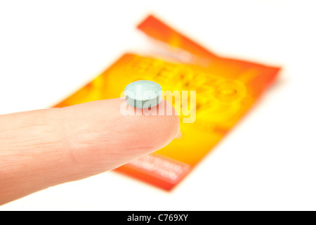 Benzo Fury pellet or pill, (6-APB)  Sold as a  'research chemical' its a analogue of the illegal drug MDMA Stock Photo