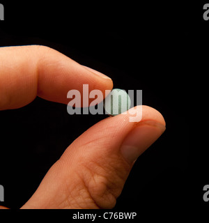 Benzo Fury pellet or pill, (6-APB) a  'legal high' its a analogue of the illegal drug MDMA, banned in the UK from 10th June 2014 Stock Photo