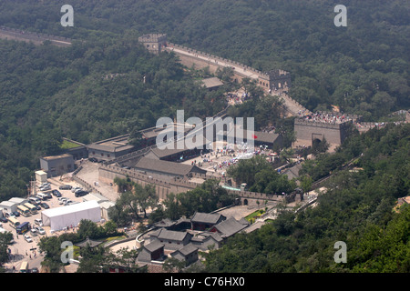 Entrance area and ticket booth at the Great Wall of China at Badaling Stock Photo