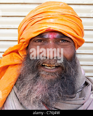 Indian Sadhu At the Holi Festival Mathura India Stock Photo