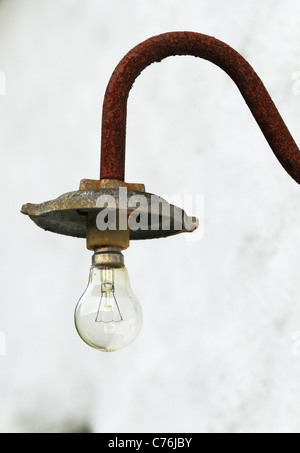 An old light outside a cottage in the Rep of Ireland. Stock Photo