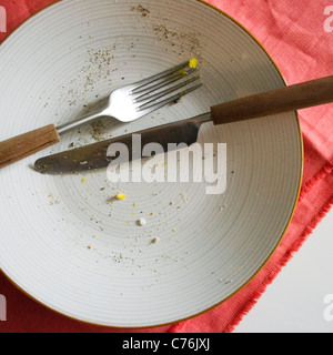 USA, New Jersey, Jersey City, Close up of empty plate after meal Stock Photo