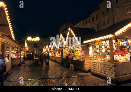 Christmas market, PLace St Louis, Metz, Lorraine region, France Stock Photo