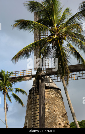 The Morgan Lewis sugar mill is the only one still in working order out of the five hundred which once served Barbados. Stock Photo