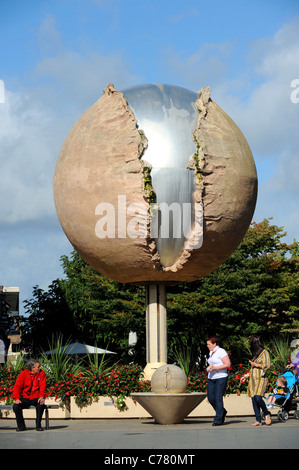 The Rising Universe or Shelley fountain Horsham town centre West Sussex UK Stock Photo