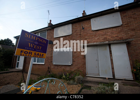 repossessed house for sale in corby Northamptonshire Stock Photo