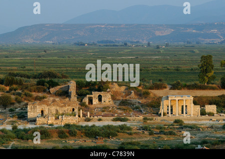 Ruins of Miletus, the centre of the city with the Bouleuterion view from amphitheater, Aydin Province, southwest western Turkey. Stock Photo