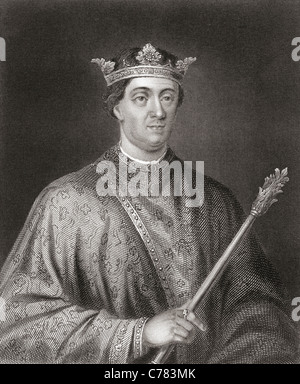 Henry II, 1133 – 1189. King of England, Count of Anjou, Count of Maine, Duke of Normandy, Duke of Aquitaine, Duke of Gascony. Stock Photo