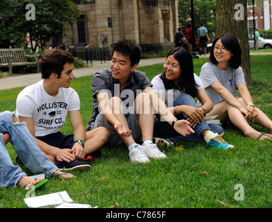 Foreign students from China and Spain studying at English Language Institute at Yale University Summer School. Stock Photo