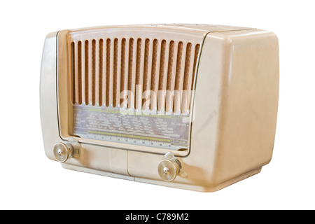 vintage radio isolated on white background Stock Photo